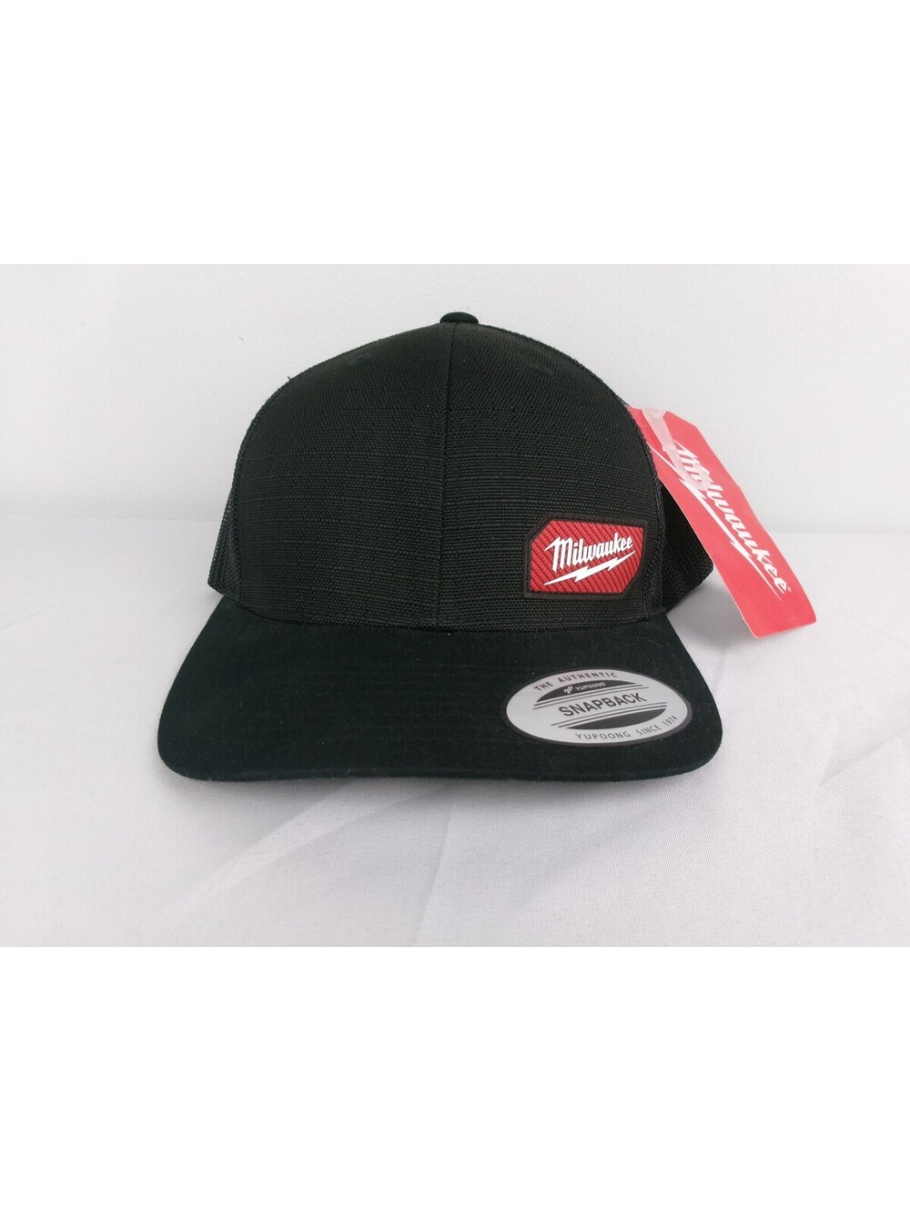 Milwaukee Gridiron Snapback Trucker Hat Black Mesh One Size NWT Yupoong